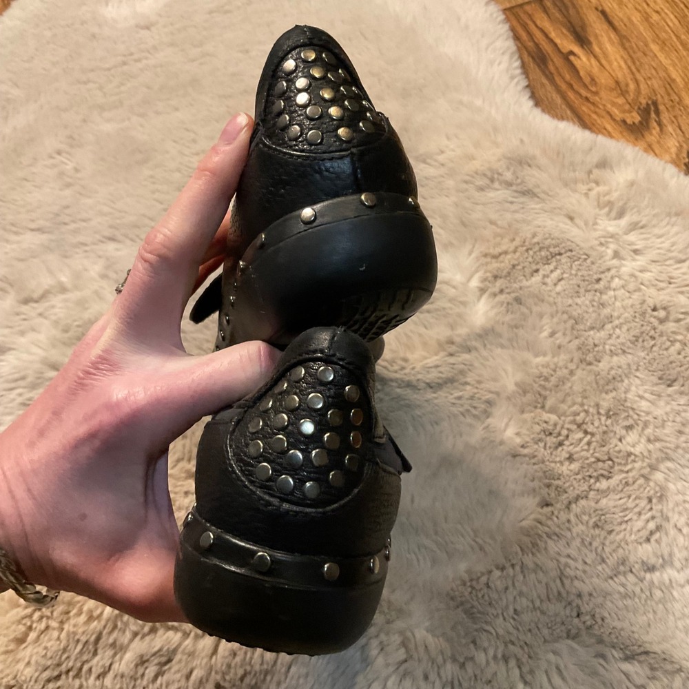 Stuart Weitzman Black Leather Studded Sneakers Size 9 Womens‎ - Picture 5 of 9